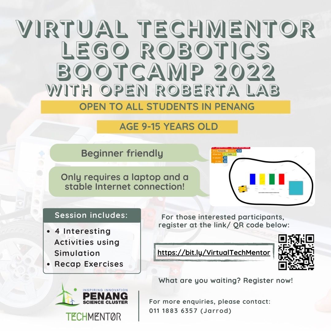 Virtual TechMentor LEGO Robotics Bootcamp 2022 Penang STEM